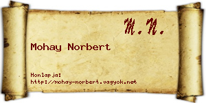Mohay Norbert névjegykártya