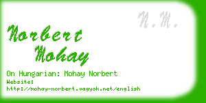 norbert mohay business card